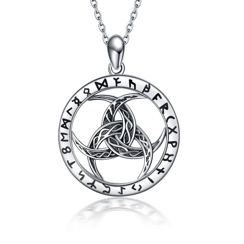 Sterling Silver Viking Rune Pendant Necklace