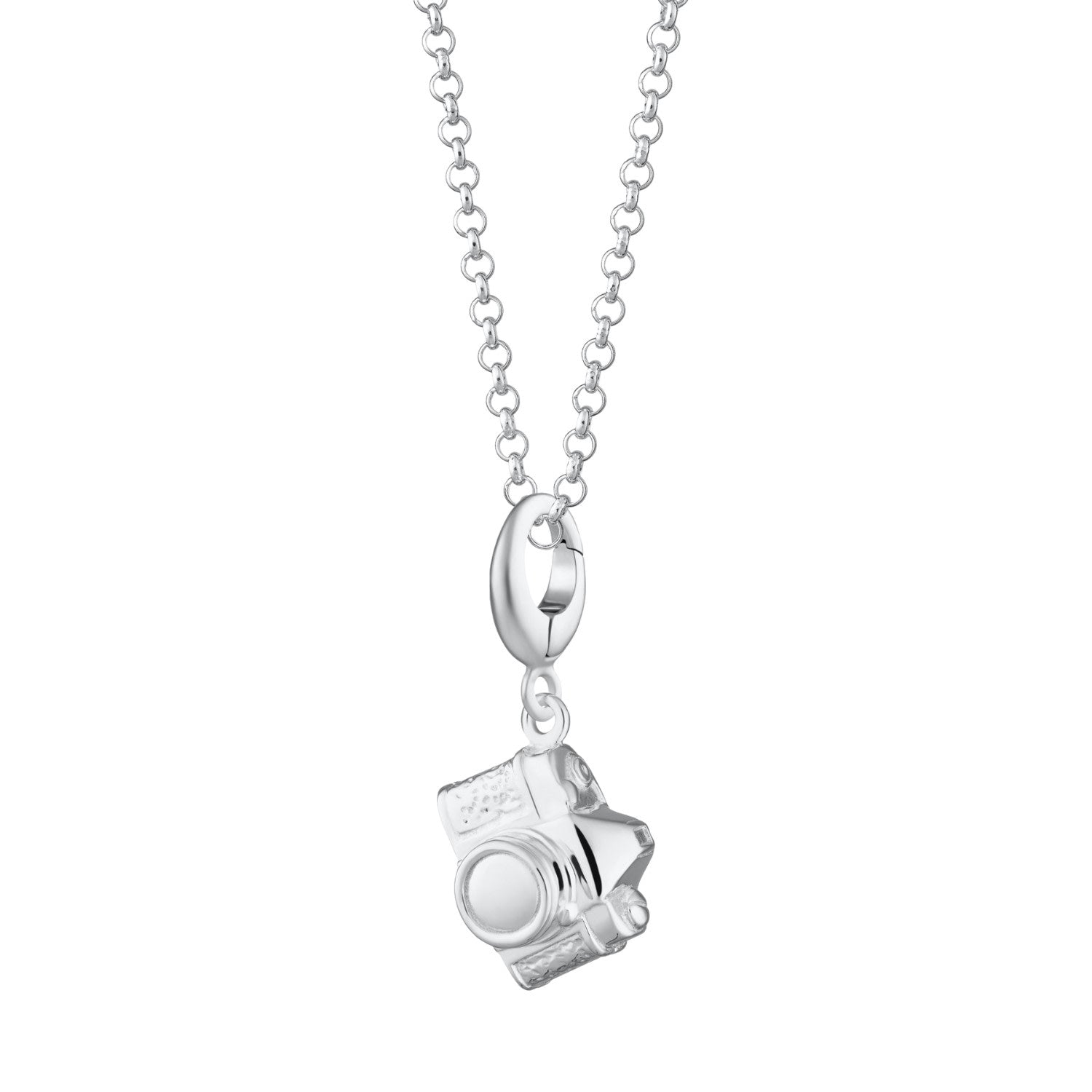Sterling Silver Vintage Camera Charm Necklace
