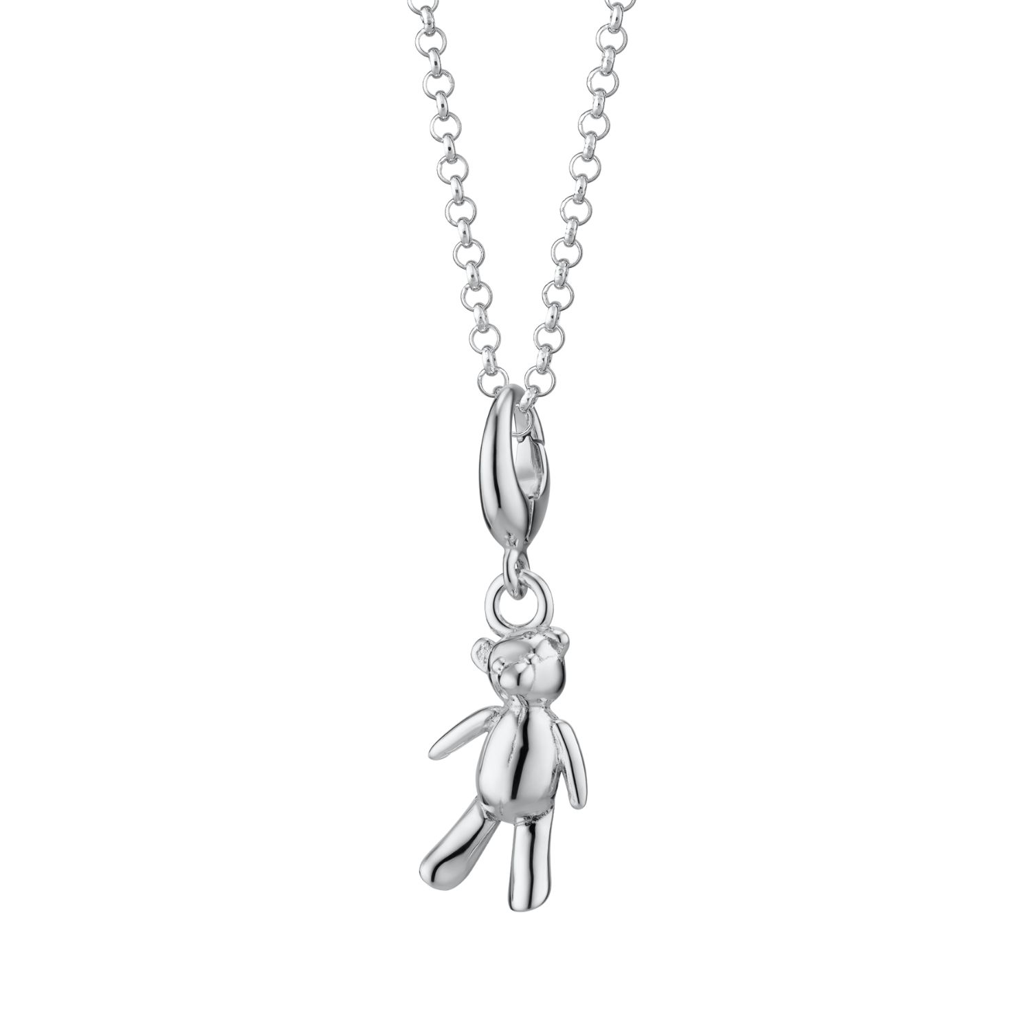Sterling Silver Vintage Teddy Bear Charm Necklace