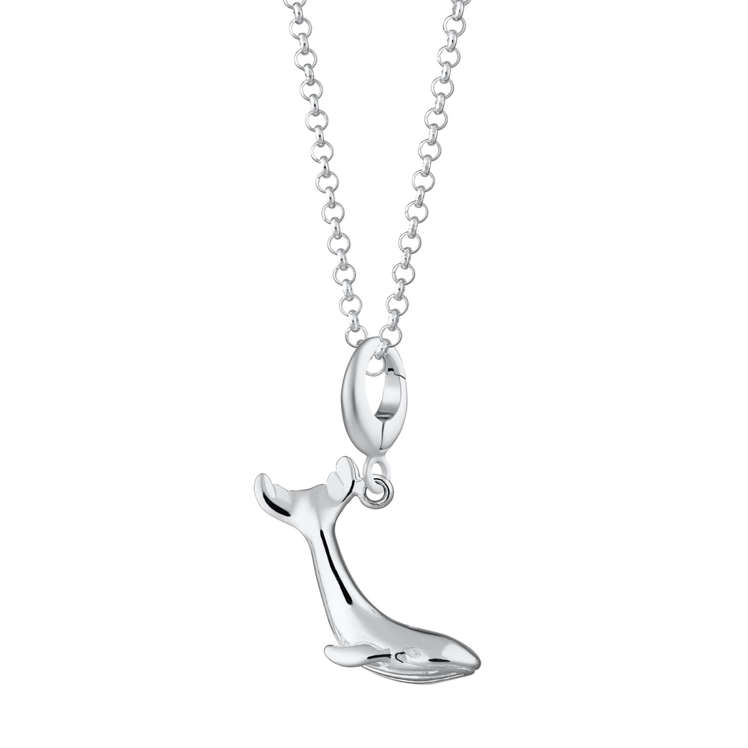 Sterling Silver Whale Charm Necklace
