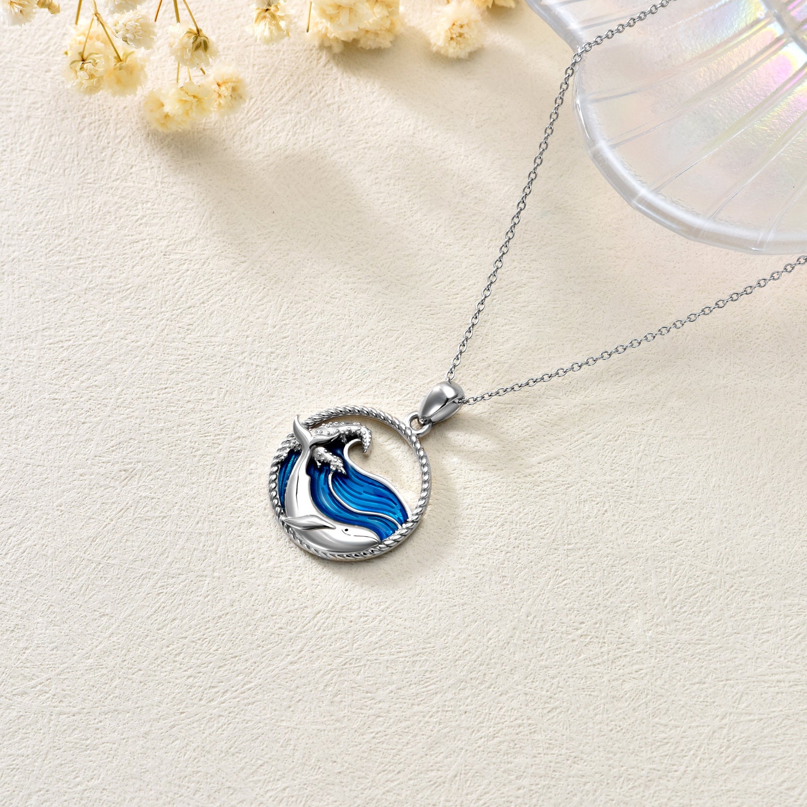 Sterling Silver Whale Pendant Necklace
