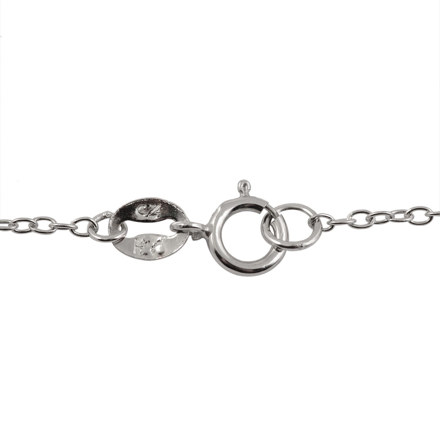 Sterling Silver White Gold Plated With Clear Cubic Zirconia Pear Drop Pendant