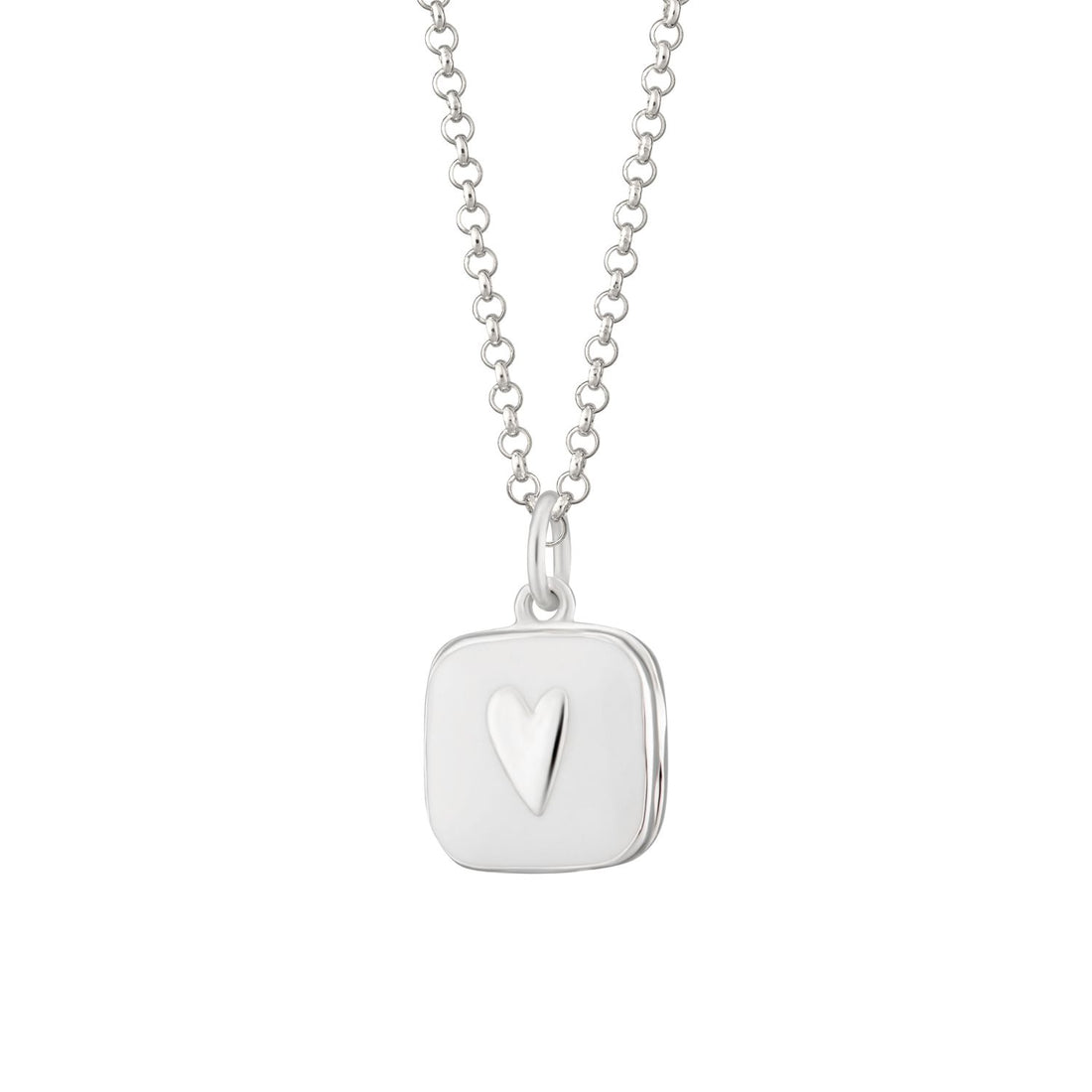Sterling Silver White Heart Locket Necklace