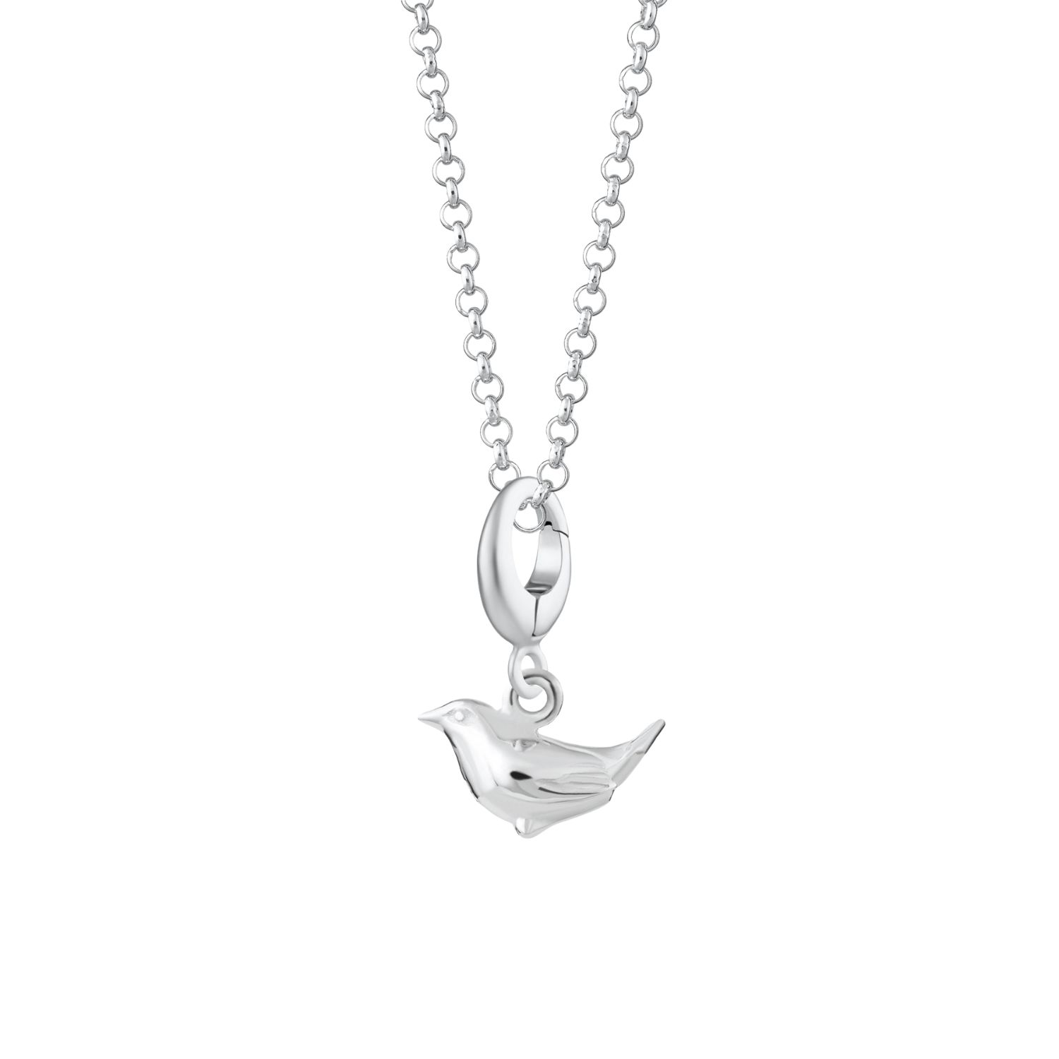 Sterling Silver Wren Charm Necklace