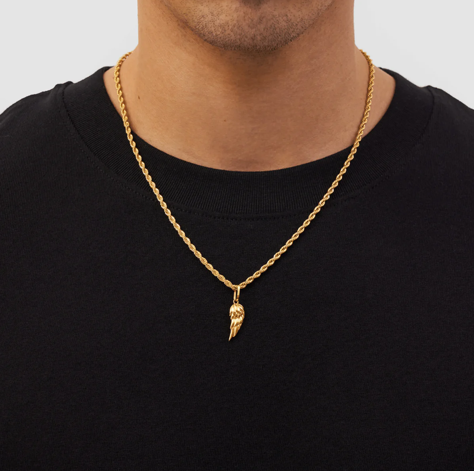 Sterling Silver with Yellow Gold Plated Angel Wing Pendant Charms