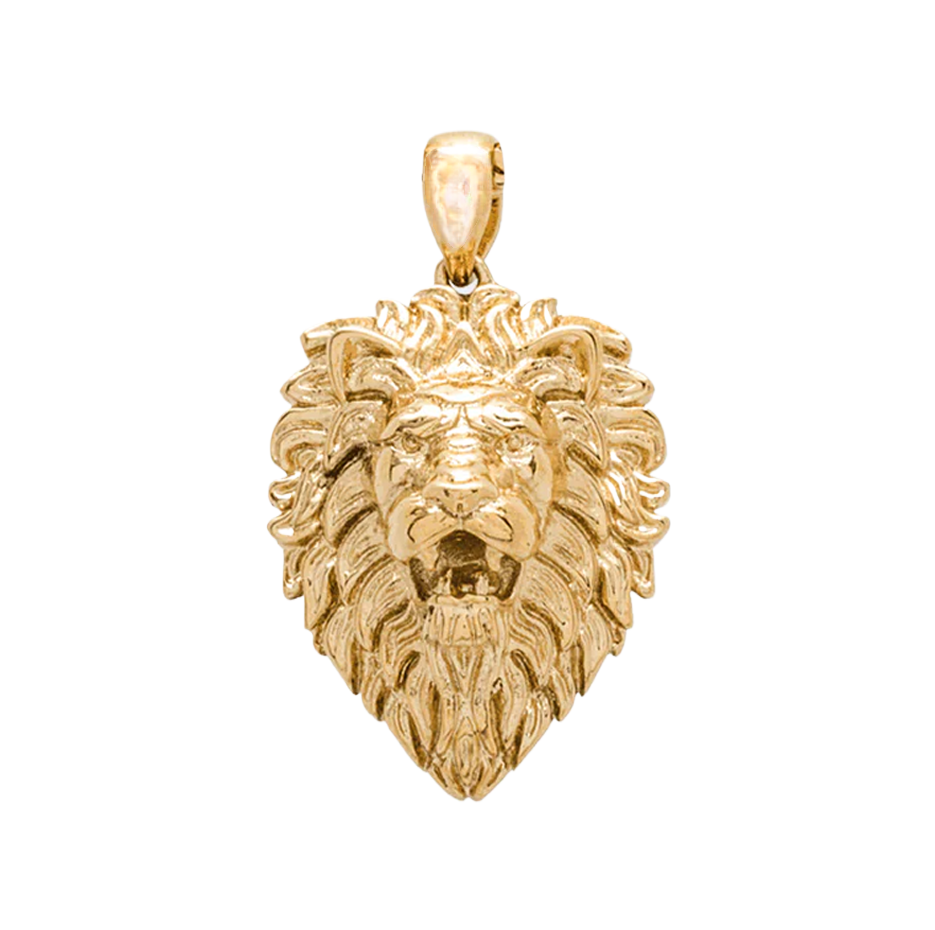 Sterling Silver with Yellow Gold Plated Lion Pendant Charms