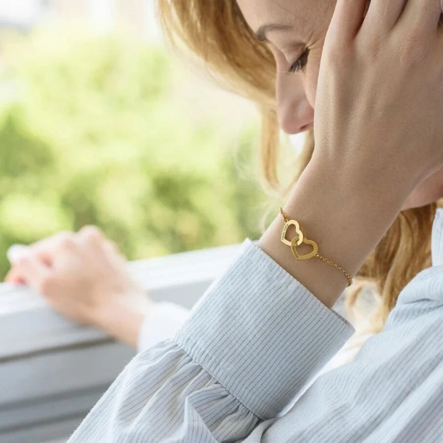 Gold Vermeil Personalized Name charm Bracelet for Women