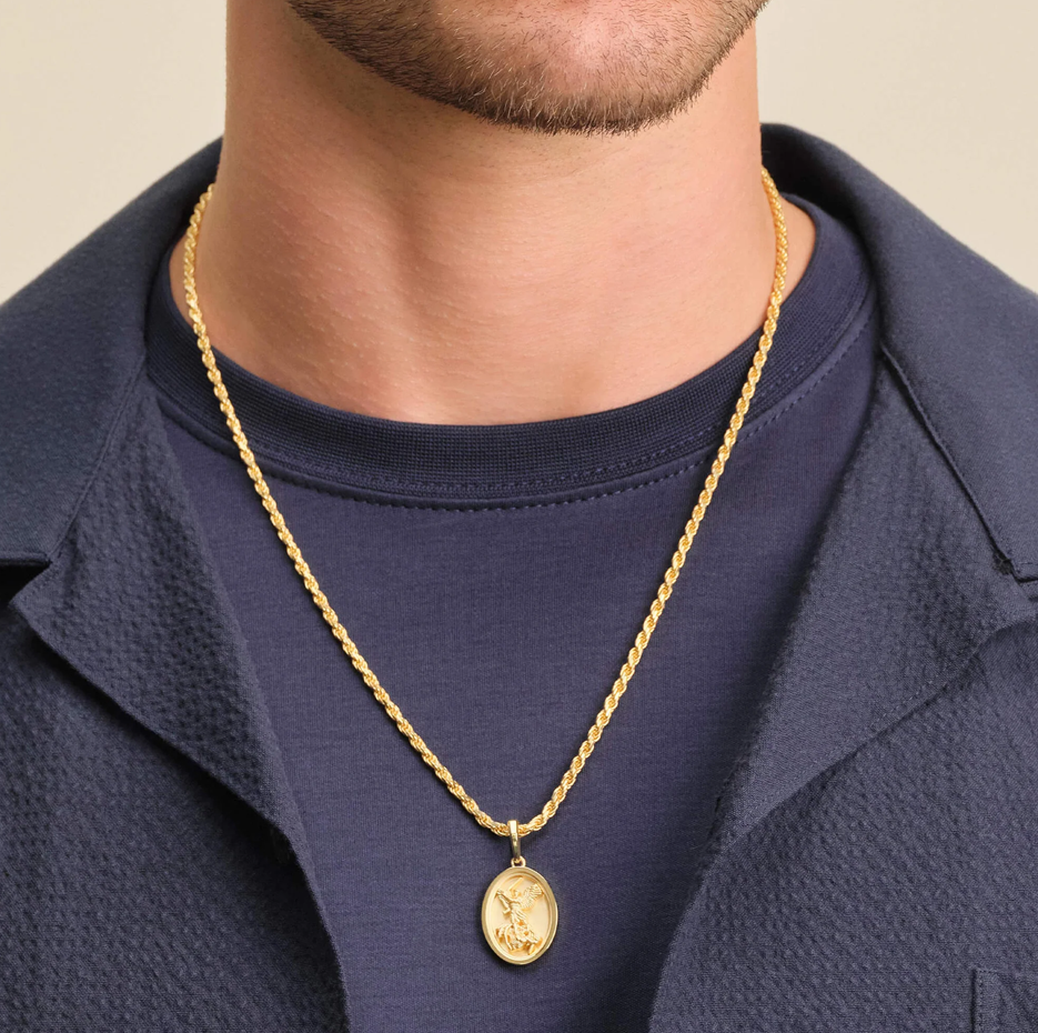Sterling Silver with Yellow Gold Plated St. Michael Pendant