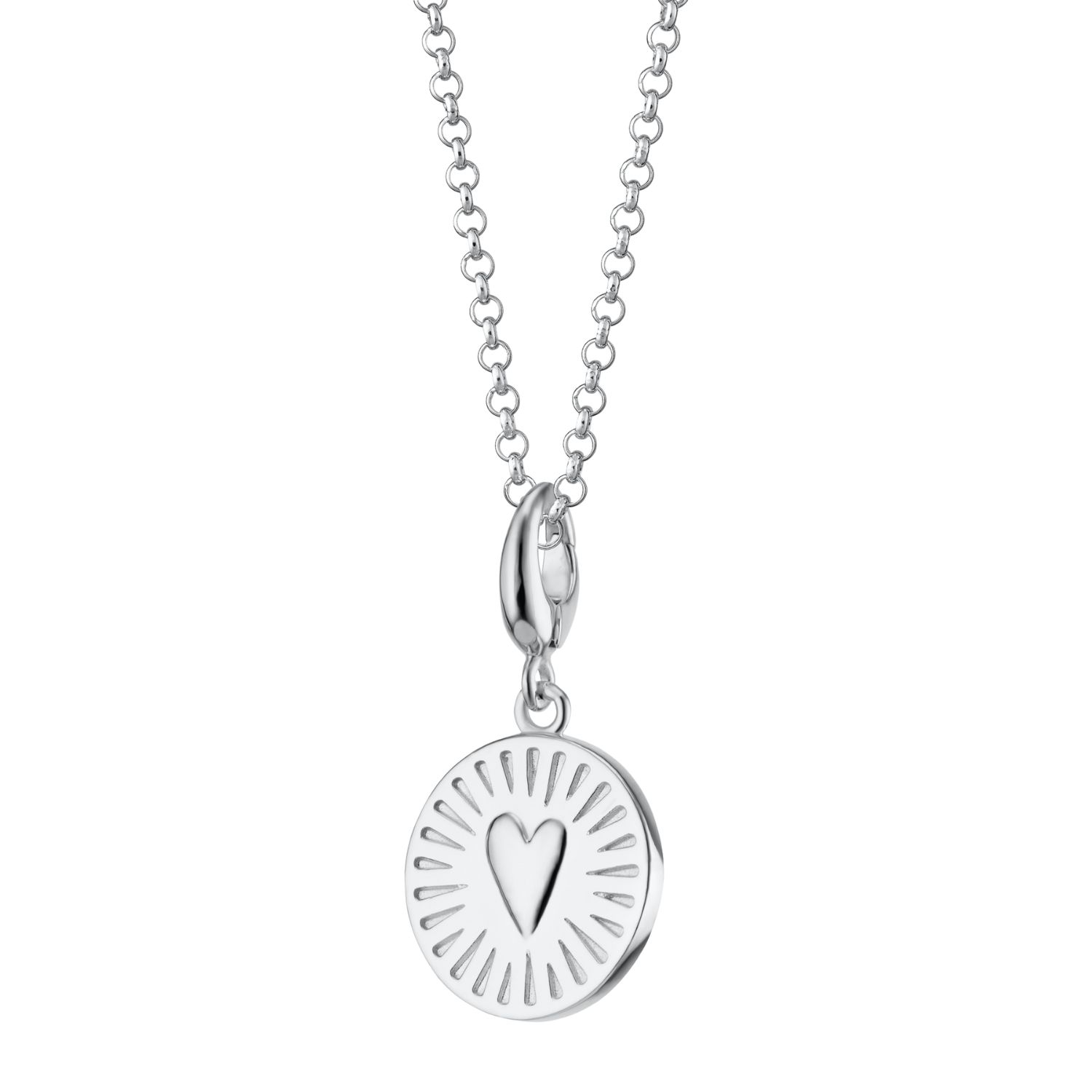 Sterling Silver You Have My Heart Disc Charm Necklace