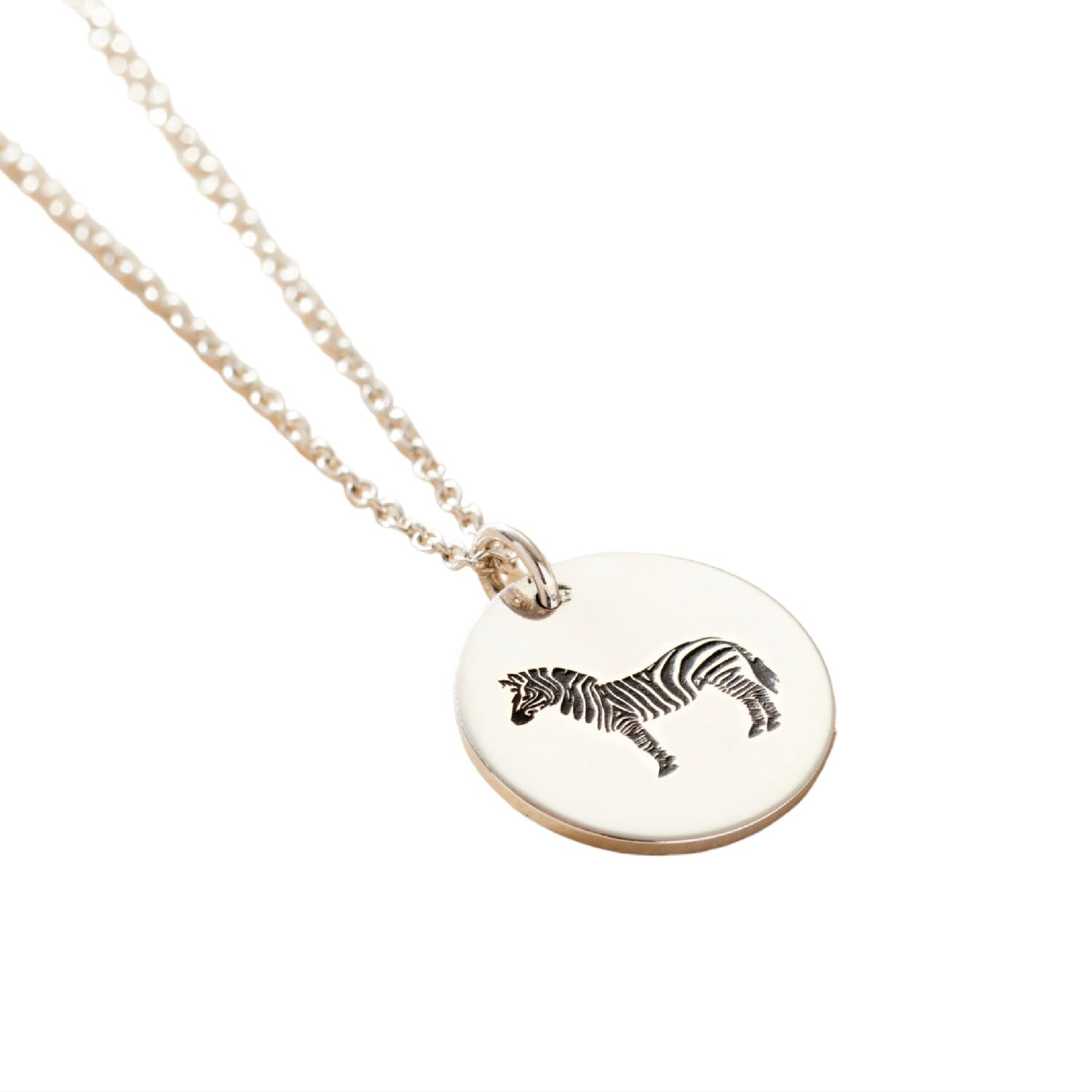 Sterling Silver Zebra Spirit Animal Necklace
