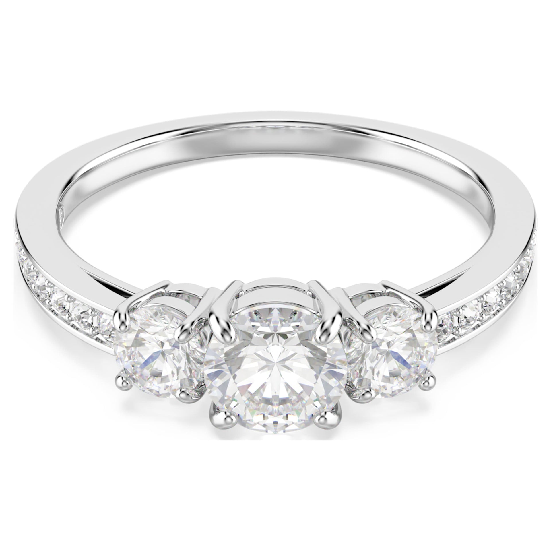 STILLA ATTRACT RING ROUND CUT WHITE SILVER TONE FINISH