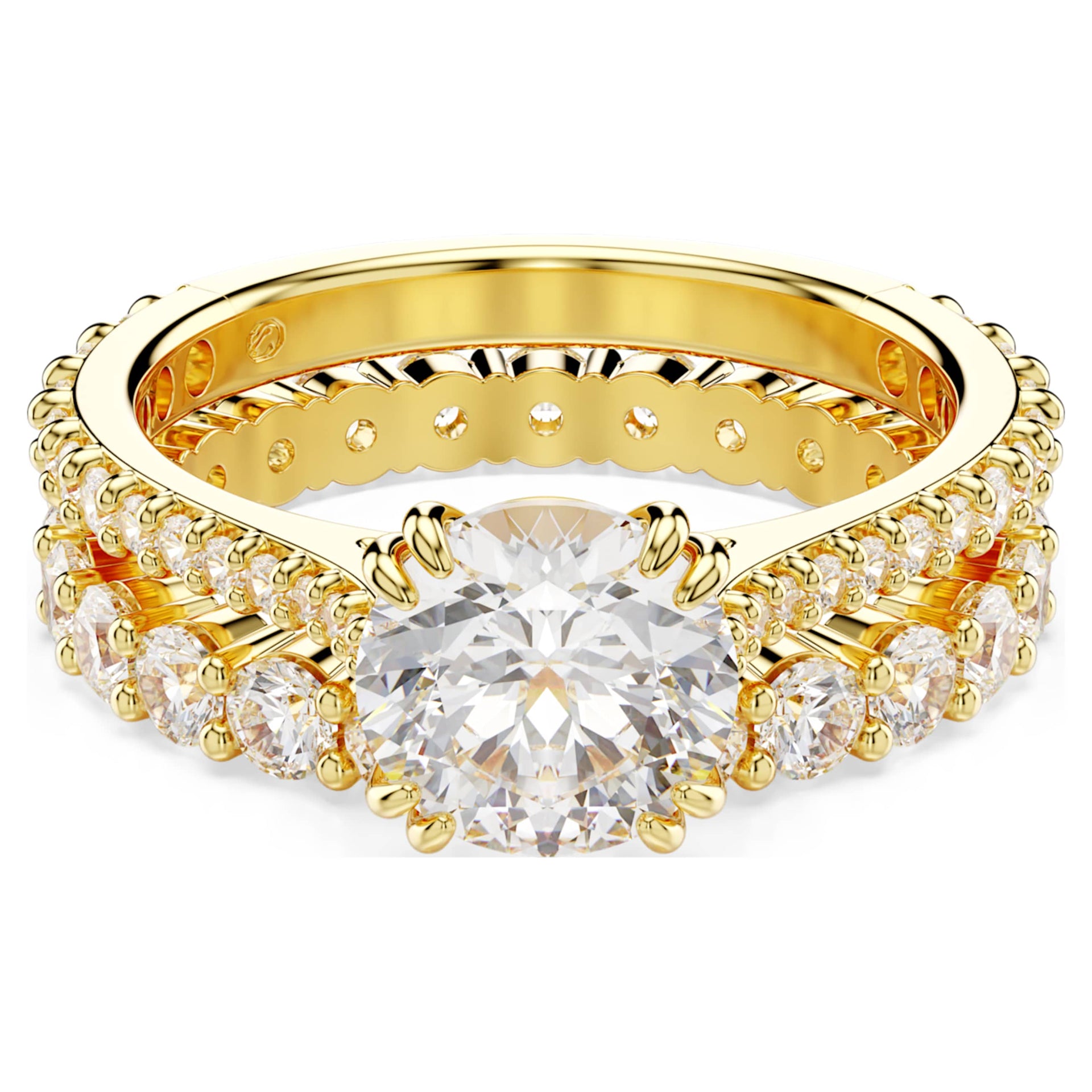 STILLA RING SET 2 ROUND CUT WHITE GOLD TONE PLATED