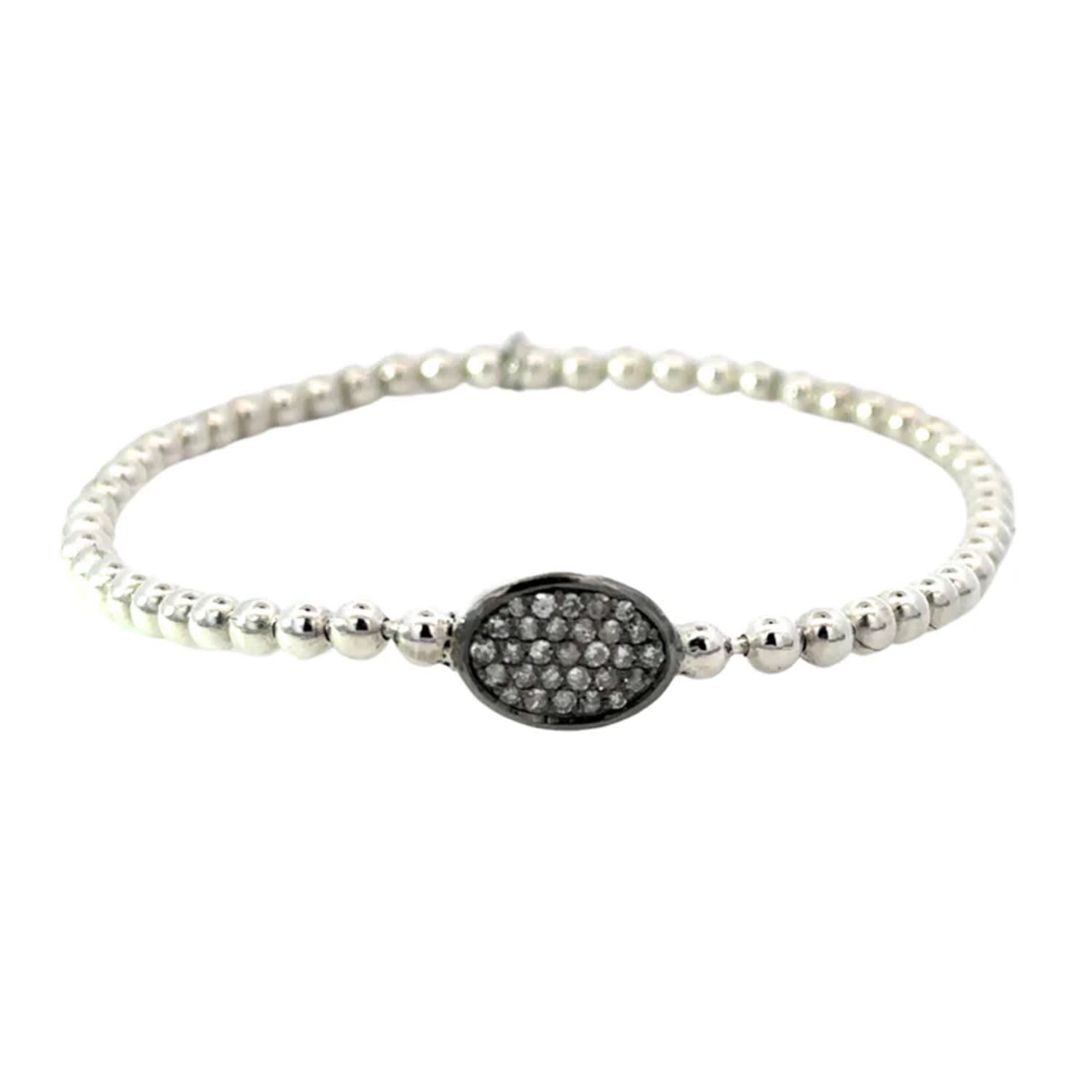 Stirata Rhodium Bracelet Diamond Circle