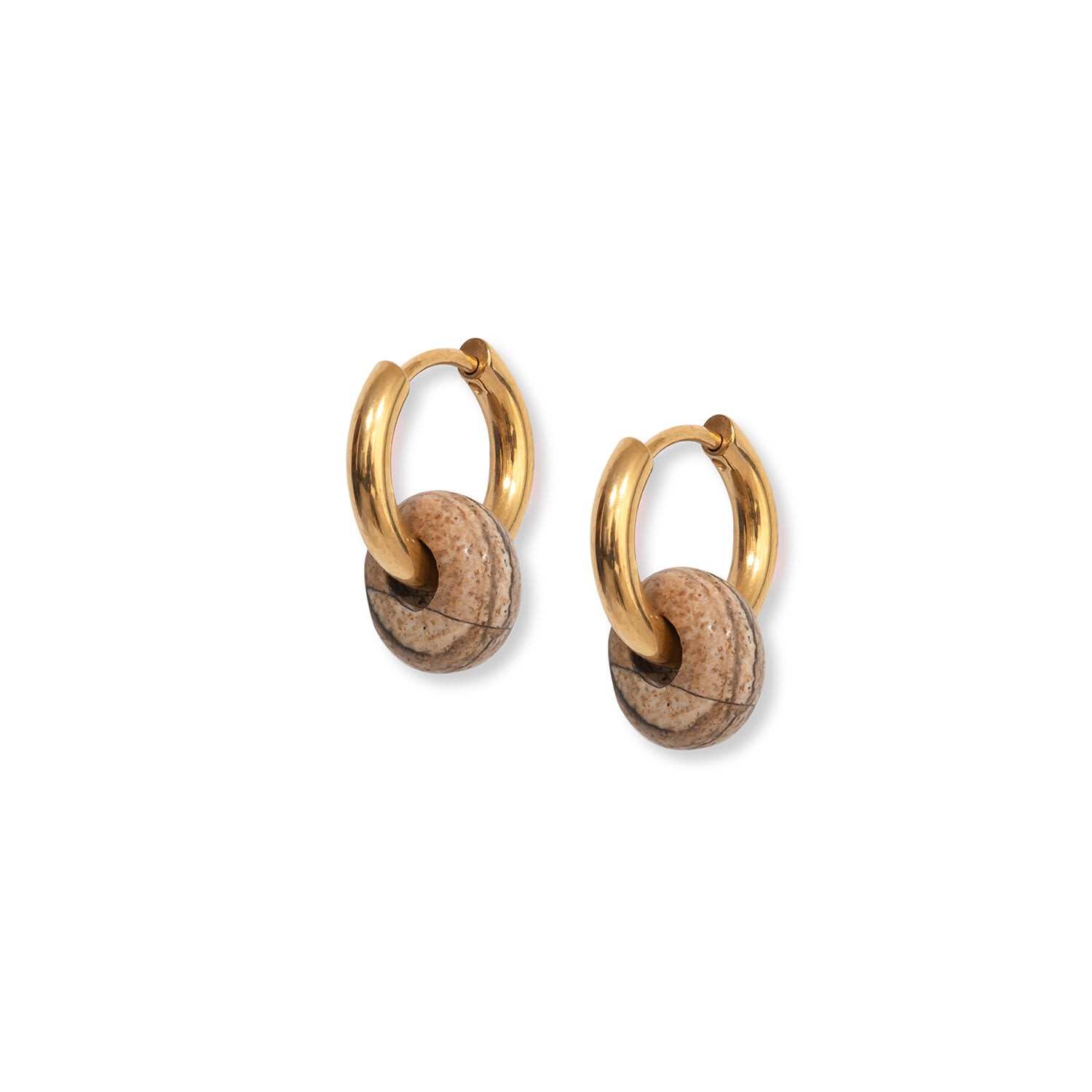 Stone Hoops - Gold