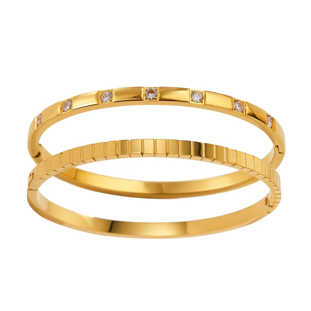 Waterproof Stone Bangle Set