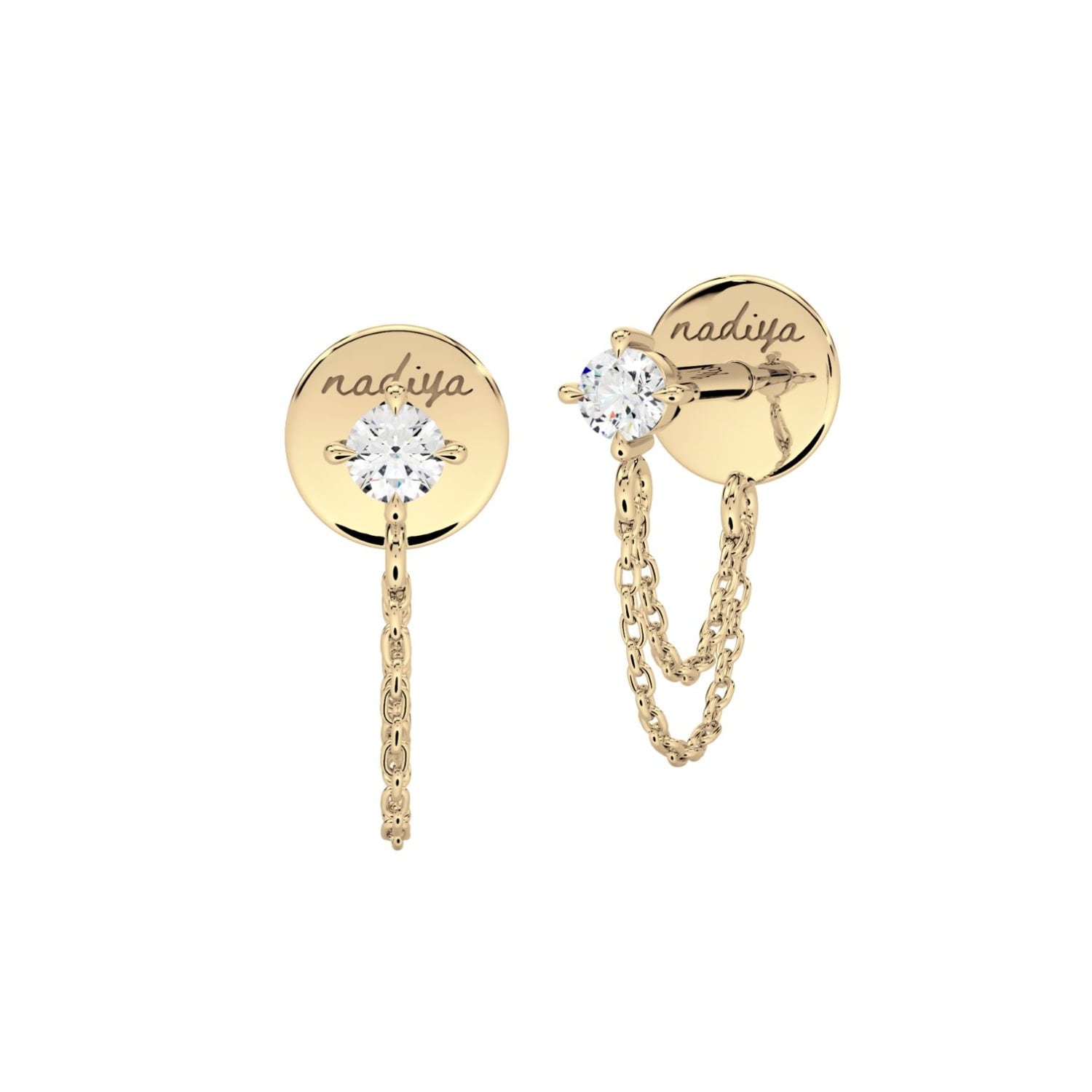 Stone Snuggle Chain Stud