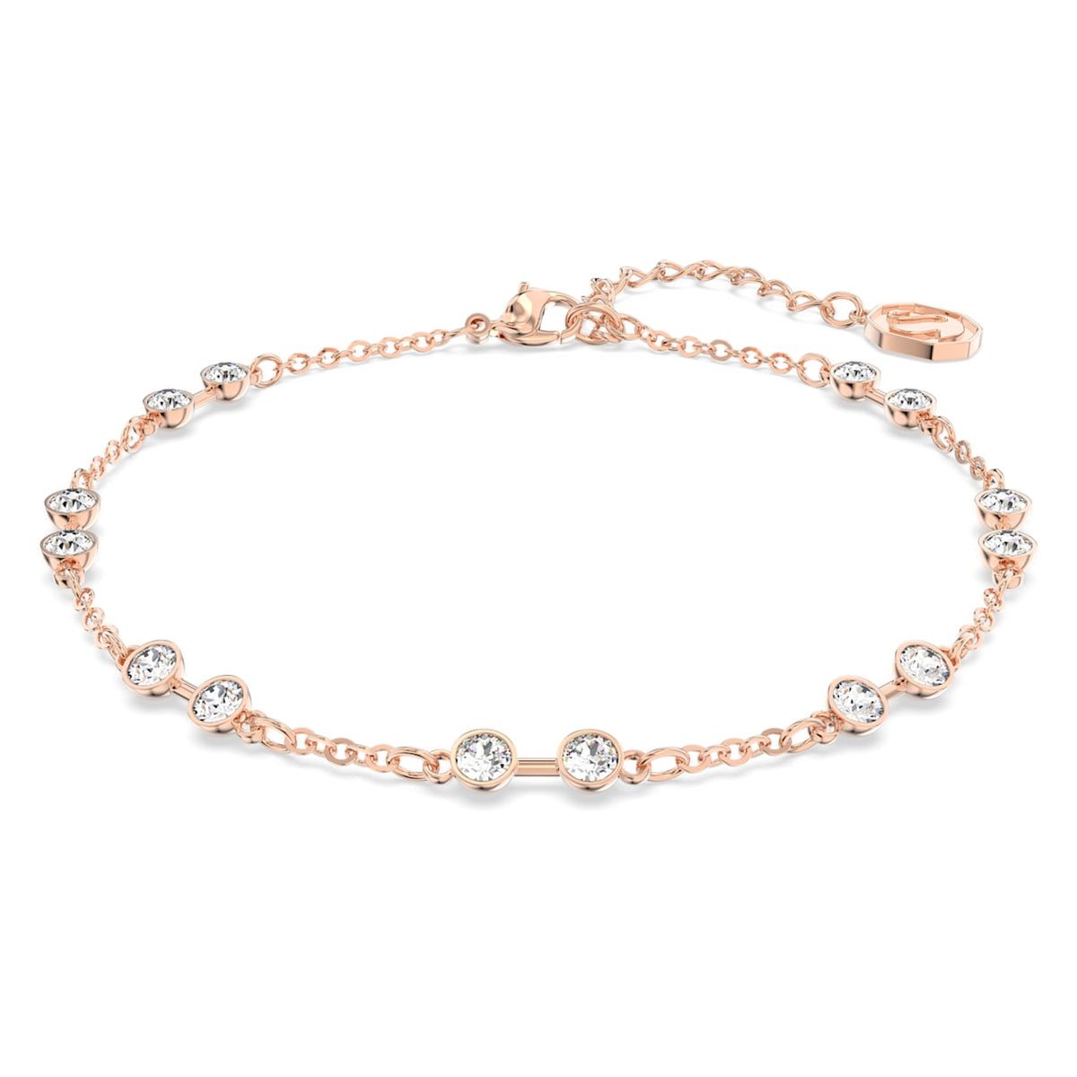 SWAROVSKI REMIX COLLECTION STRAND ROUND CUT WHITE ROSE GOLD TONE PLATED