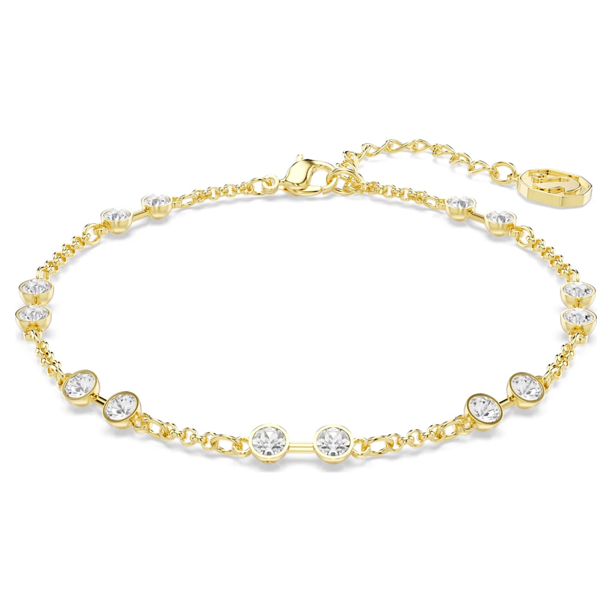 SWAROVSKI REMIX COLLECTION STRAND ROUND CUT WHITE GOLD TONE PLATED