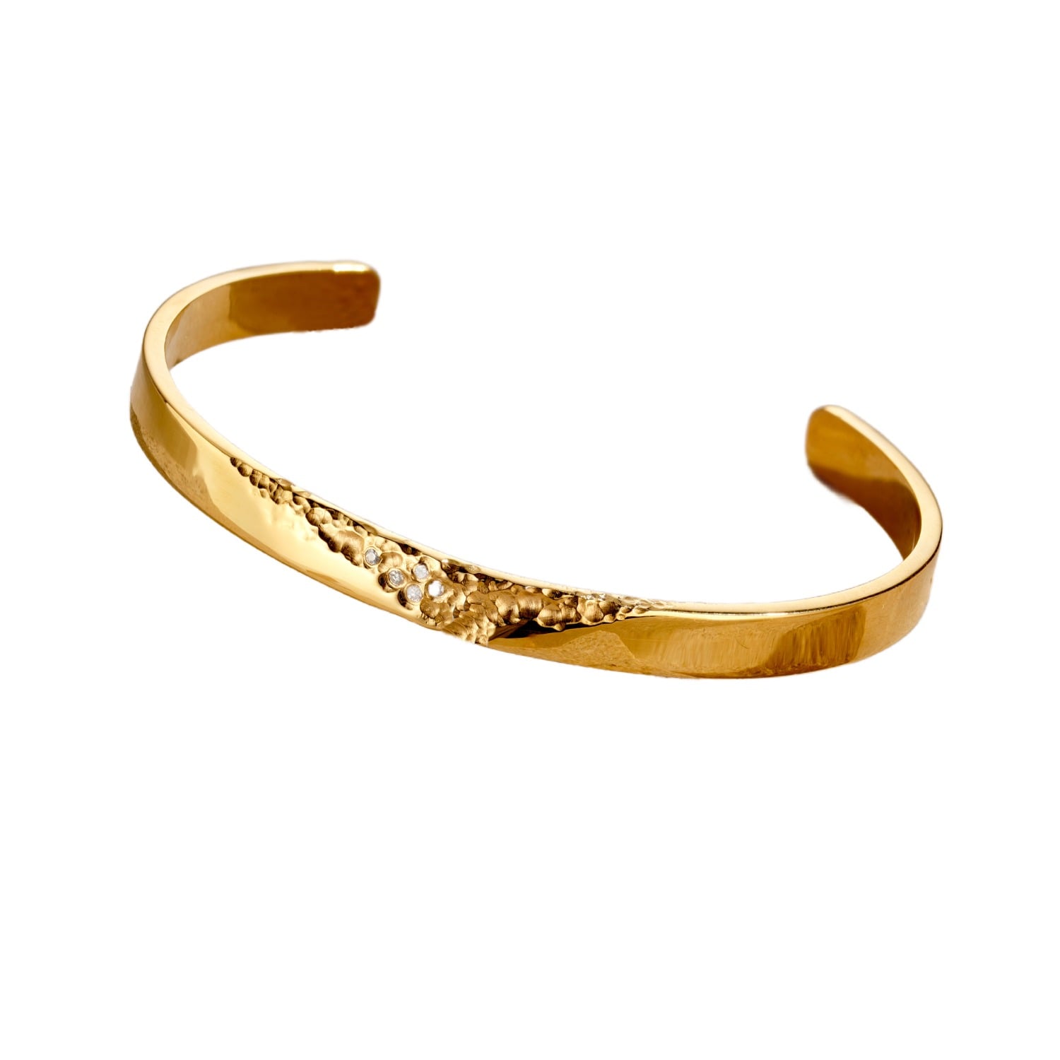 Strata Gold And Diamond Cuff Bangle