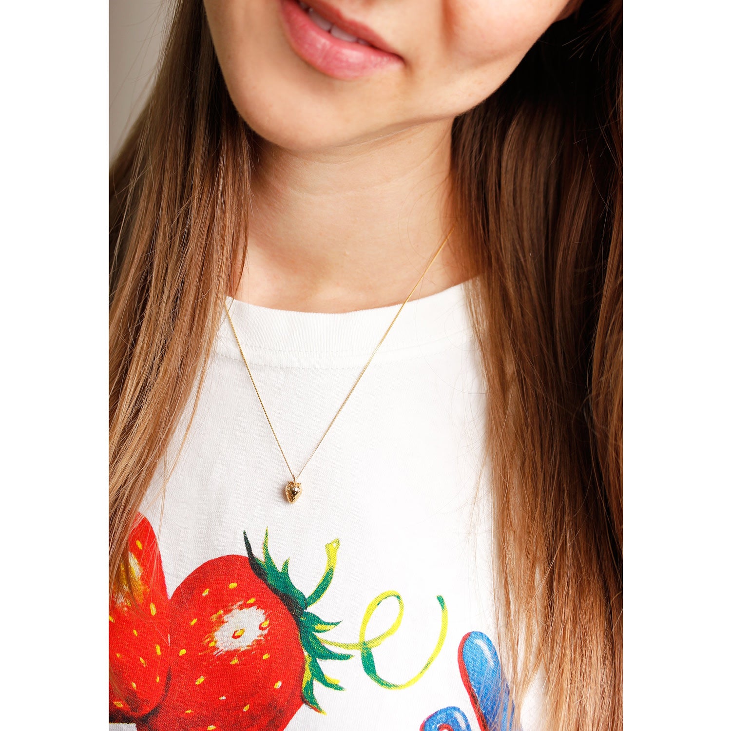 Strawberry Necklace - Small - Silver