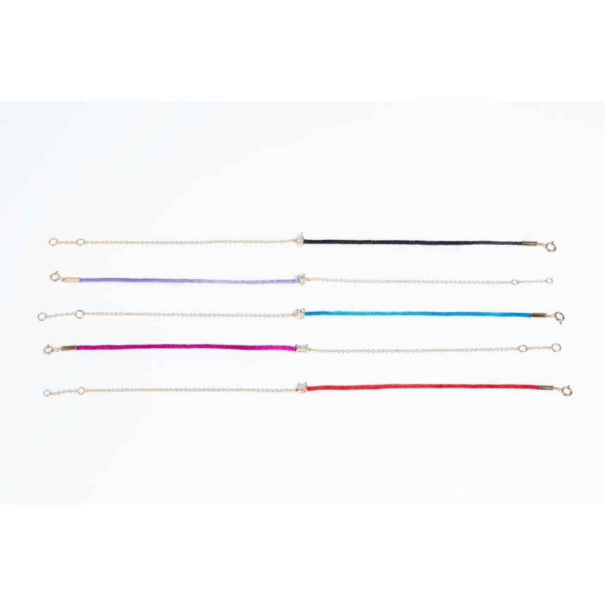 Diamond Solitaire String Bracelet