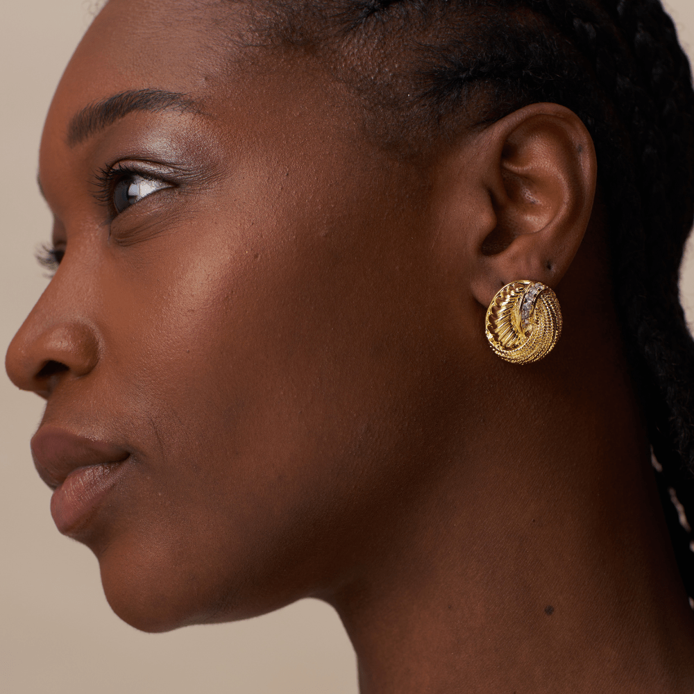 Crystal Woven Statement Stud
