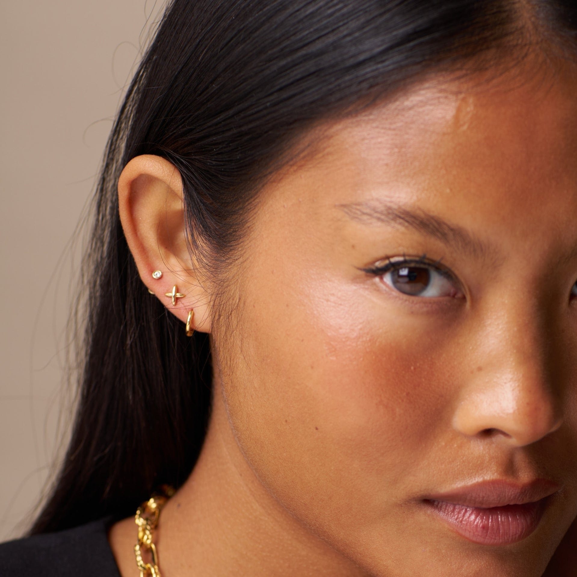 Cross & Micro Hoop Pack Ear Stacking Set