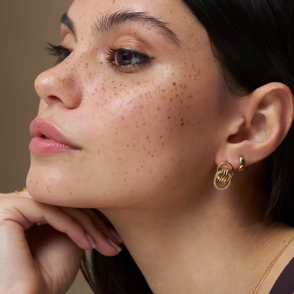 Interlocking Halo Pavé Earrings