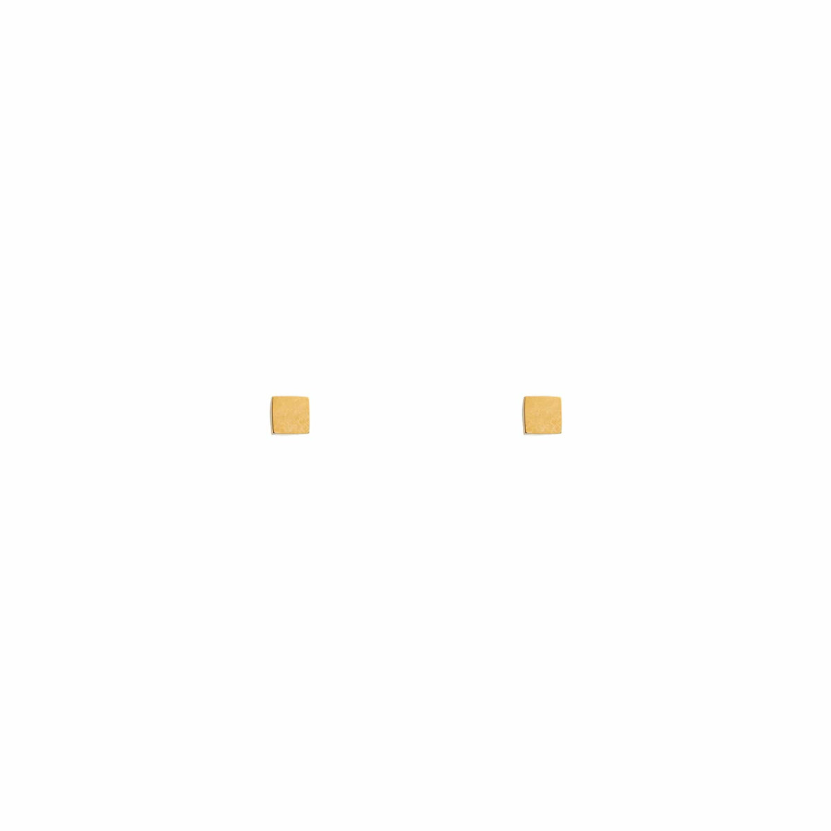 Metal Square Stud Earrings - Gold