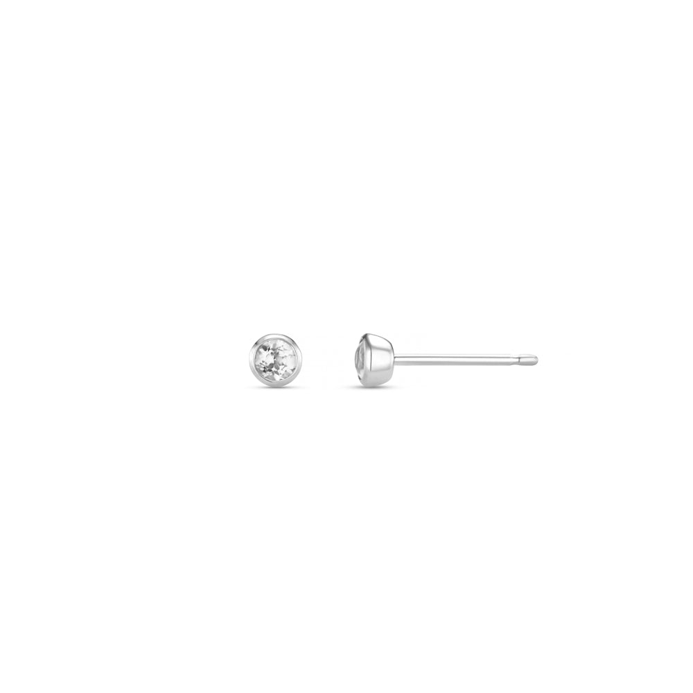 LUXE Classic Crystal Stud Earrings Silver