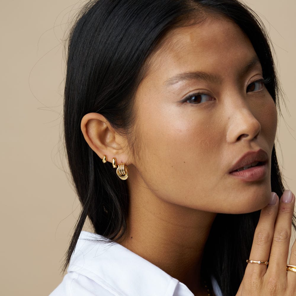 Mini Polished Interlocking Earrings