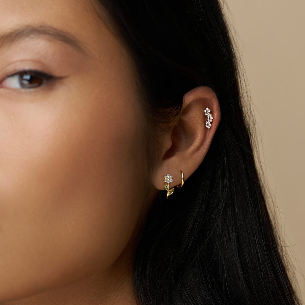 Pastel Crystal Flower Stud Earrings