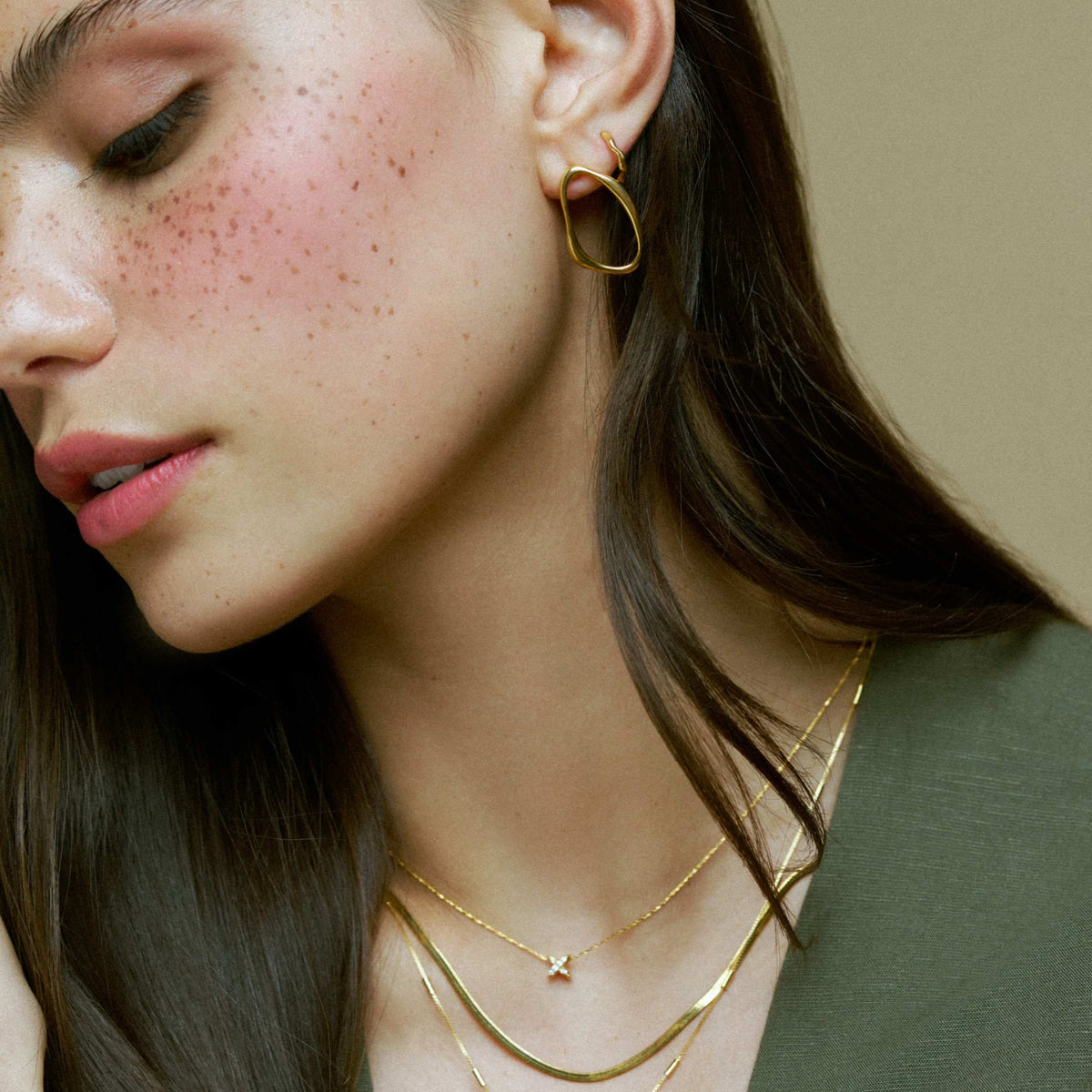 Open Organic Oval Earrings
