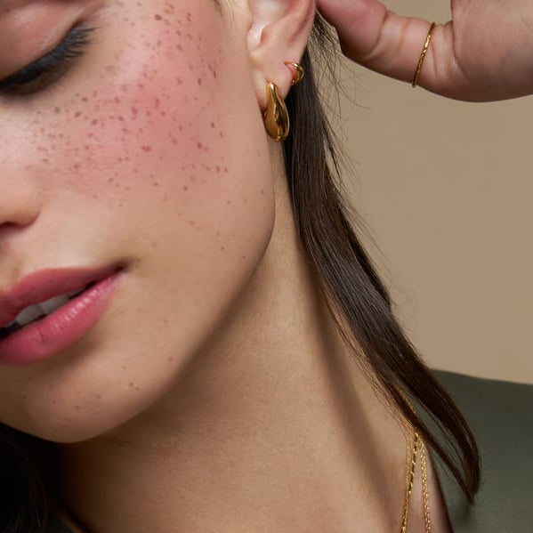 Organic Teardrop Stud Earrings
