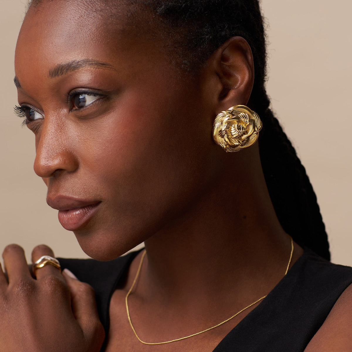 Oversized Statement Rosette Stud Earrings