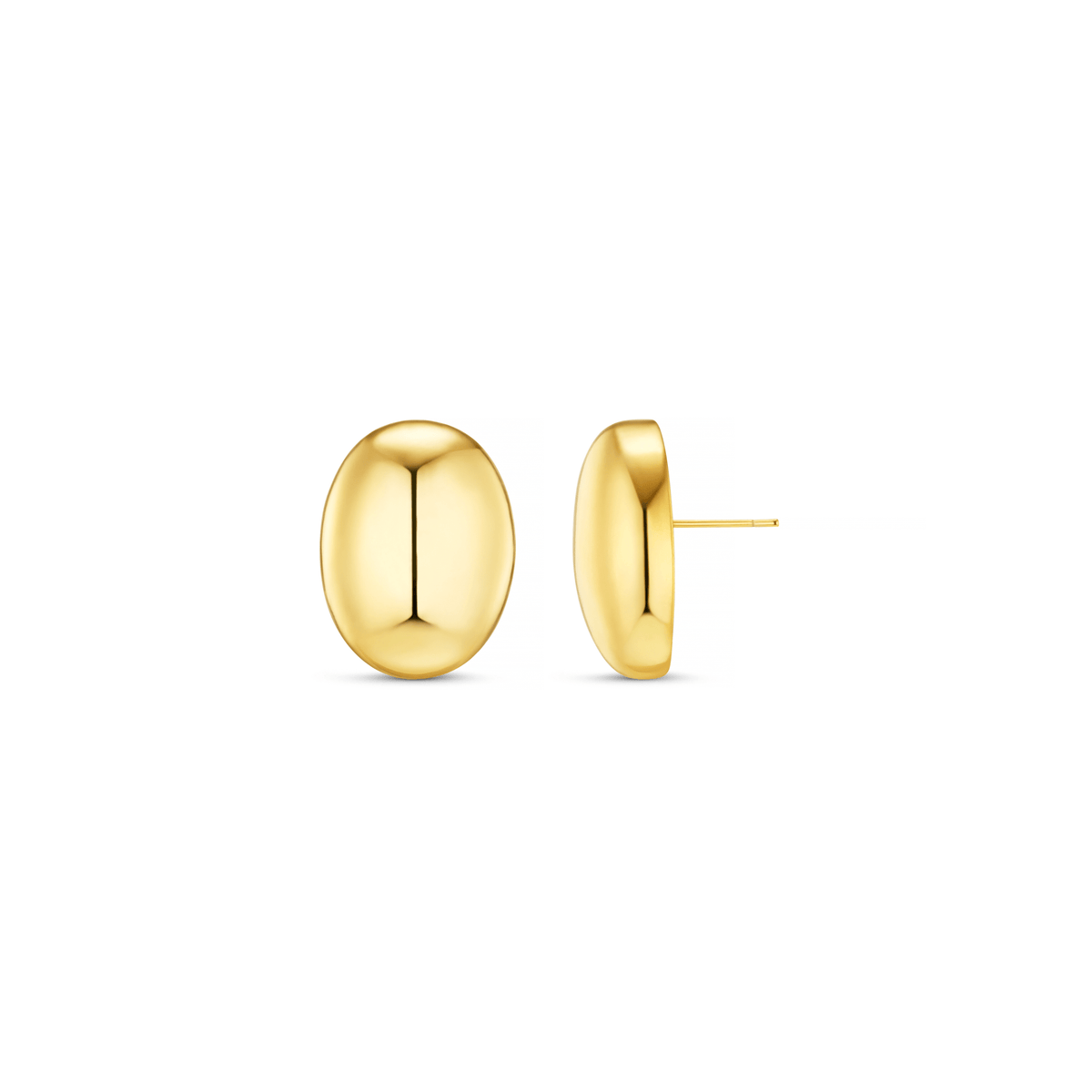 Polished Domed Oval Stud Earrings