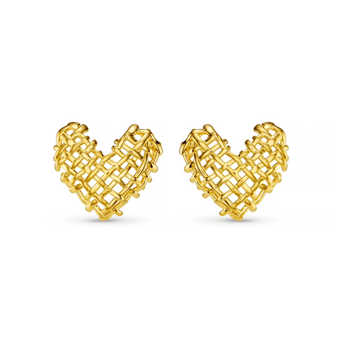 Statement Woven Heart Stud Earrings