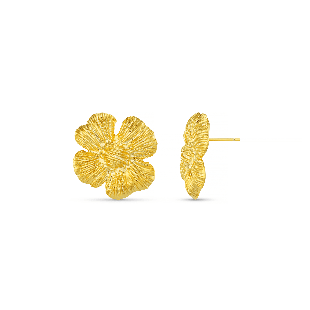 Textured Flower Statement Studs