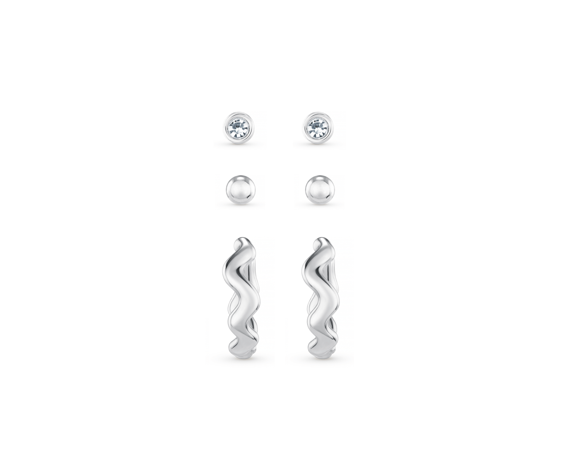 Wave Huggie 6 Pack Ear Party - Silver