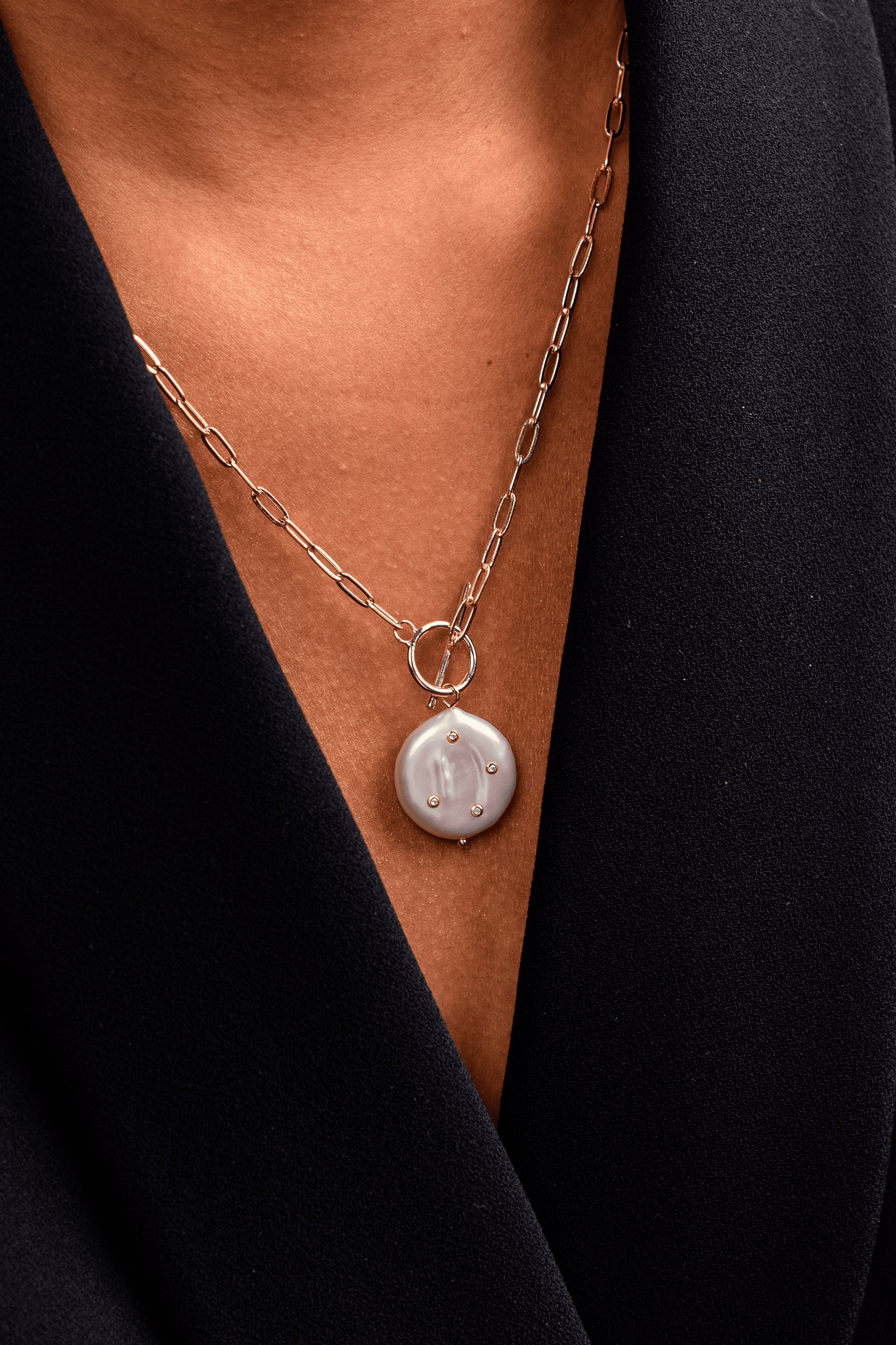 Studded Pearl Necklace