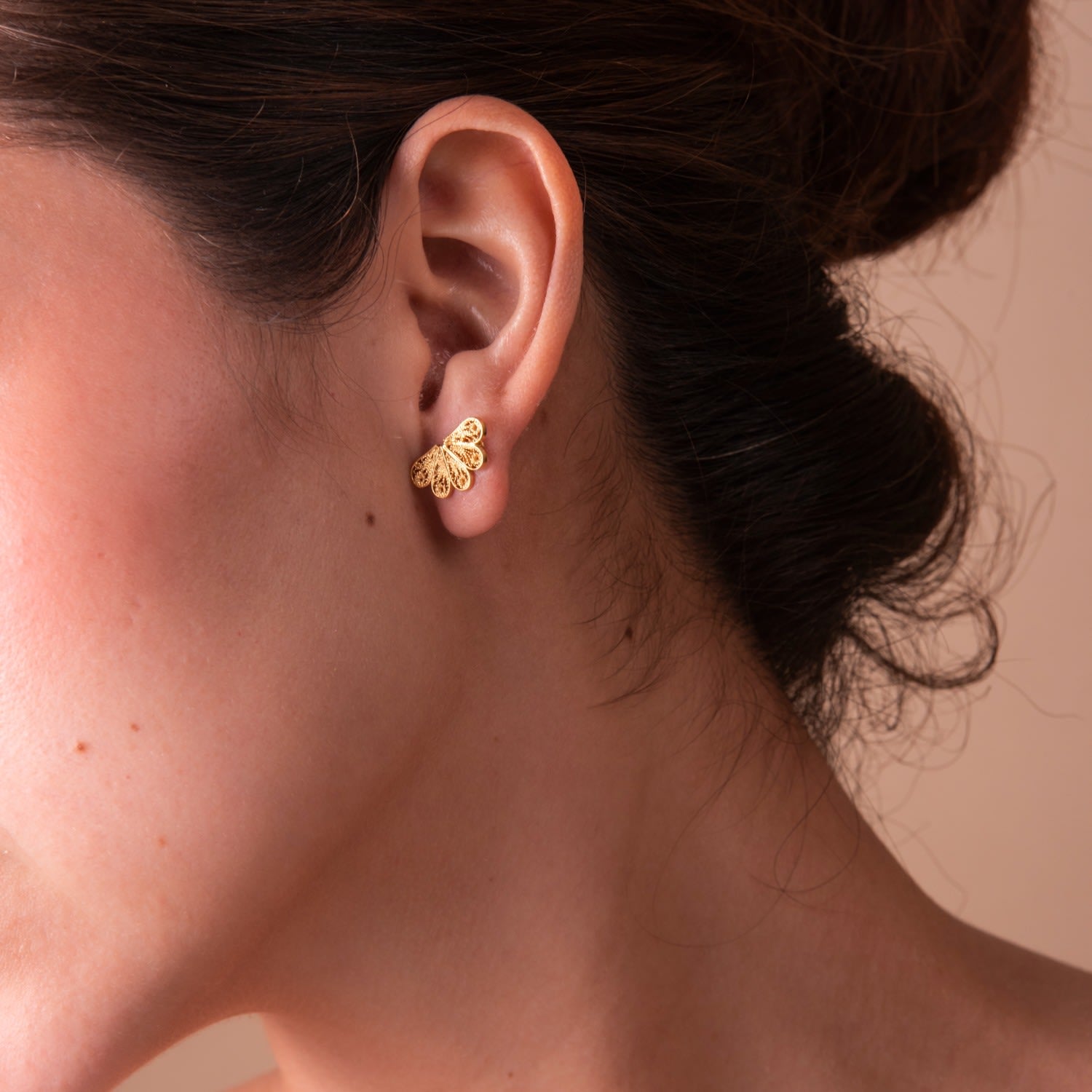 Studs Golden Feathers