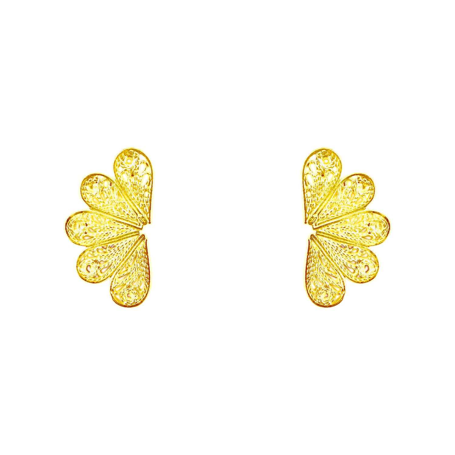 Studs Golden Feathers