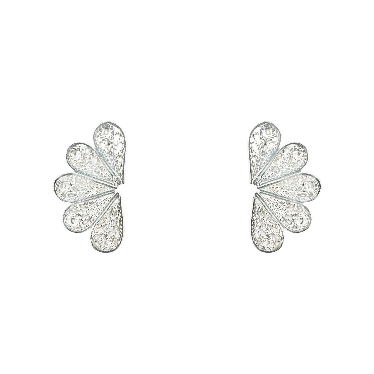 Studs Silver Feathers