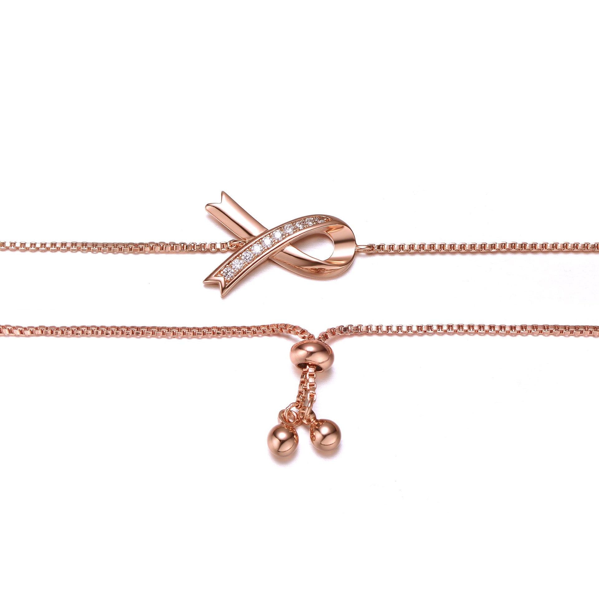 Rachel Glauber Stunning Teens-Young Adults Rose Gold Plated Infinity Love Adjustable Bracelet