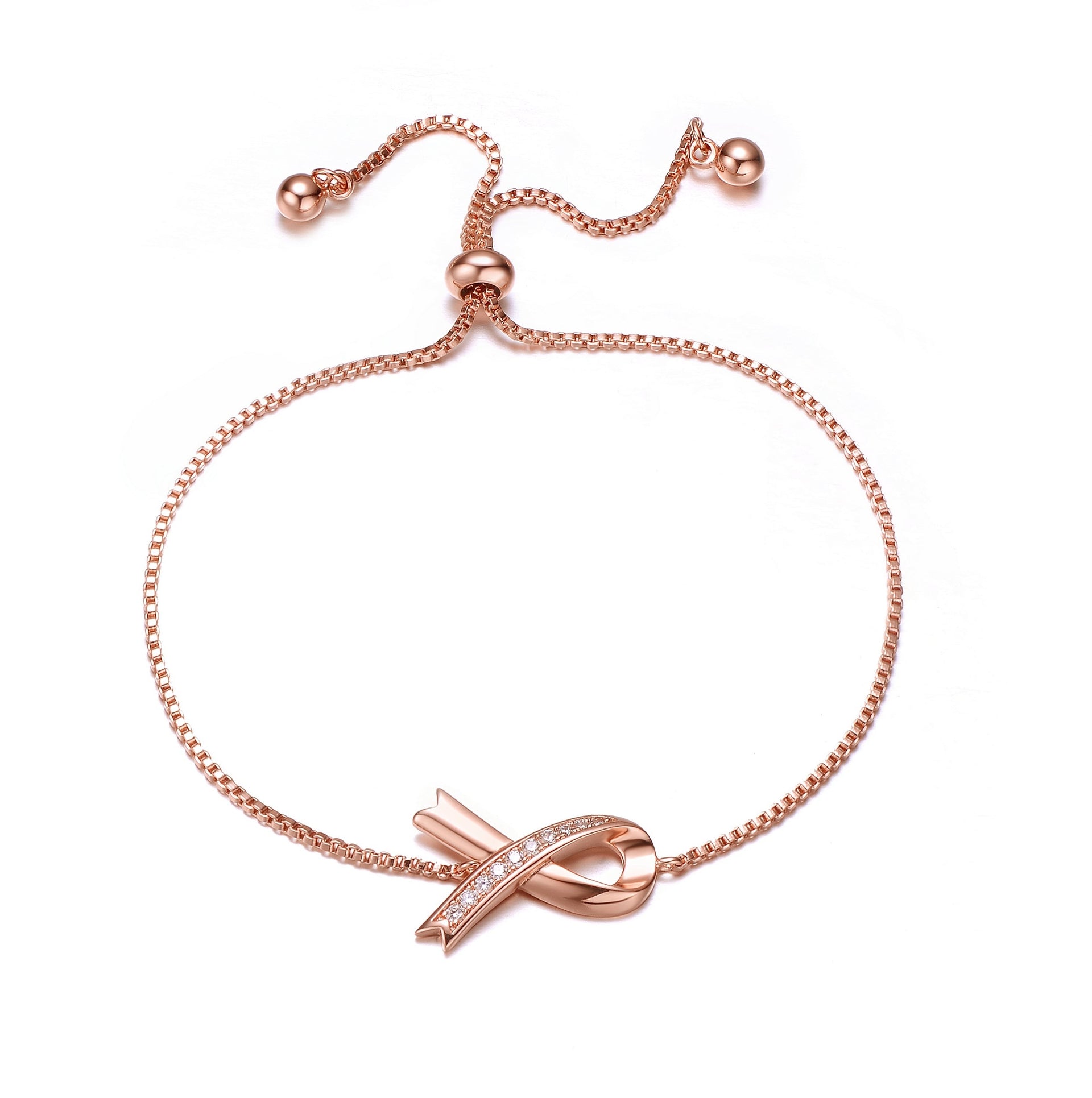 Rachel Glauber Stunning Teens-Young Adults Rose Gold Plated Infinity Love Adjustable Bracelet