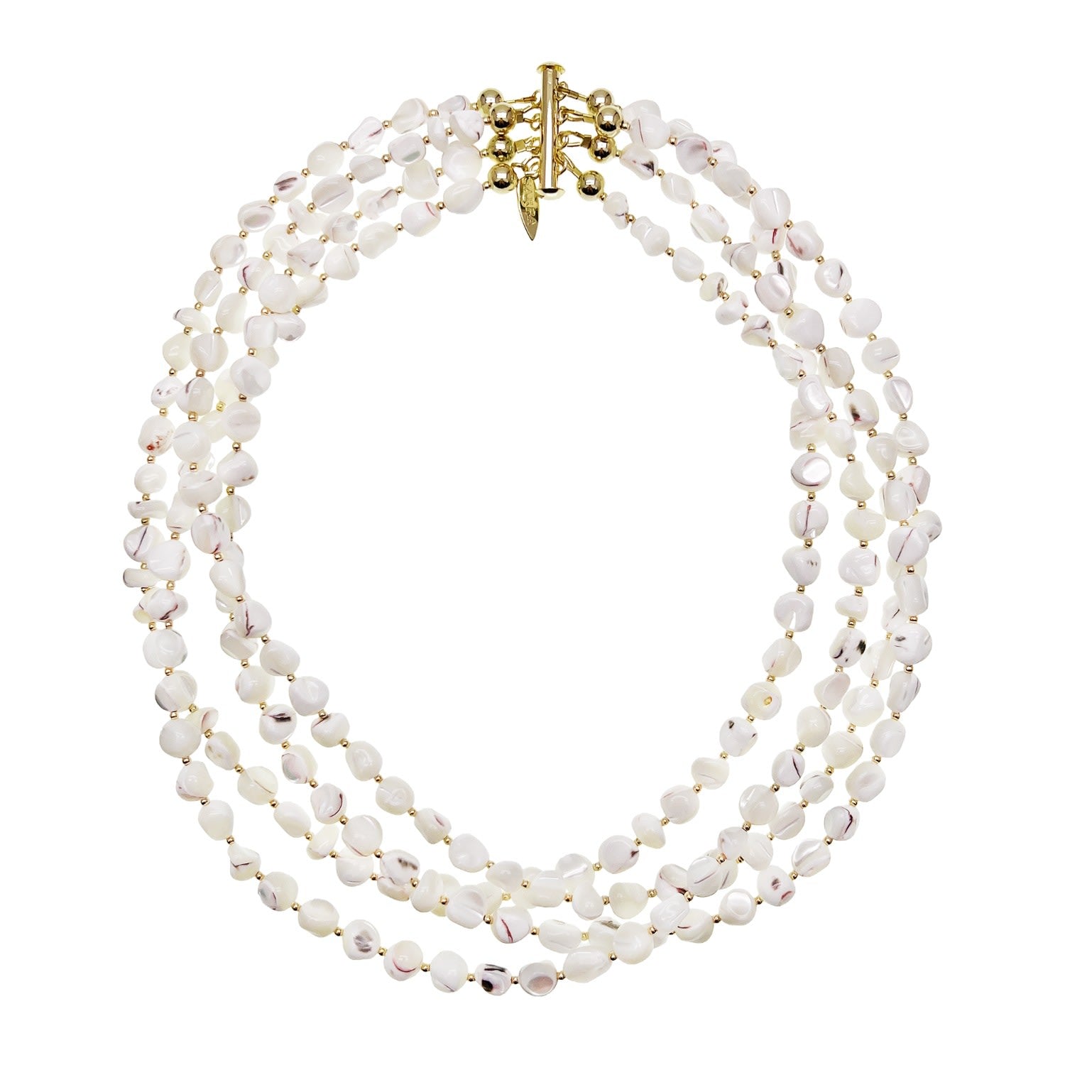 Stunning White Irregular Shells Multi-Layers Necklace