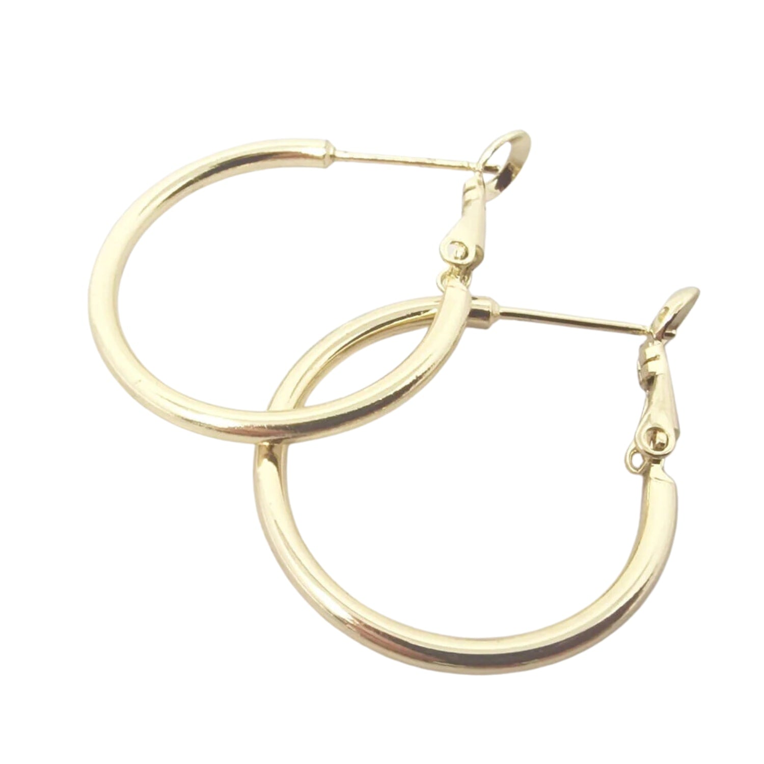 Stylish 25Mm Round Gold Plated Hoop Earrings