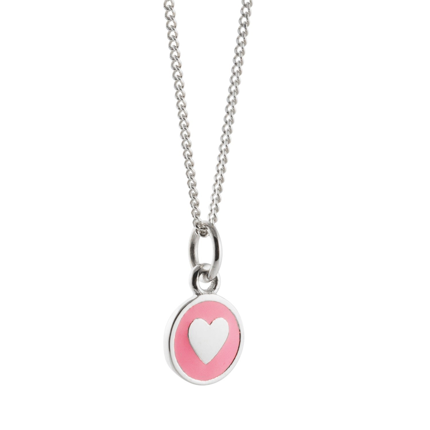 Powder Pink Enamel Heart Necklace