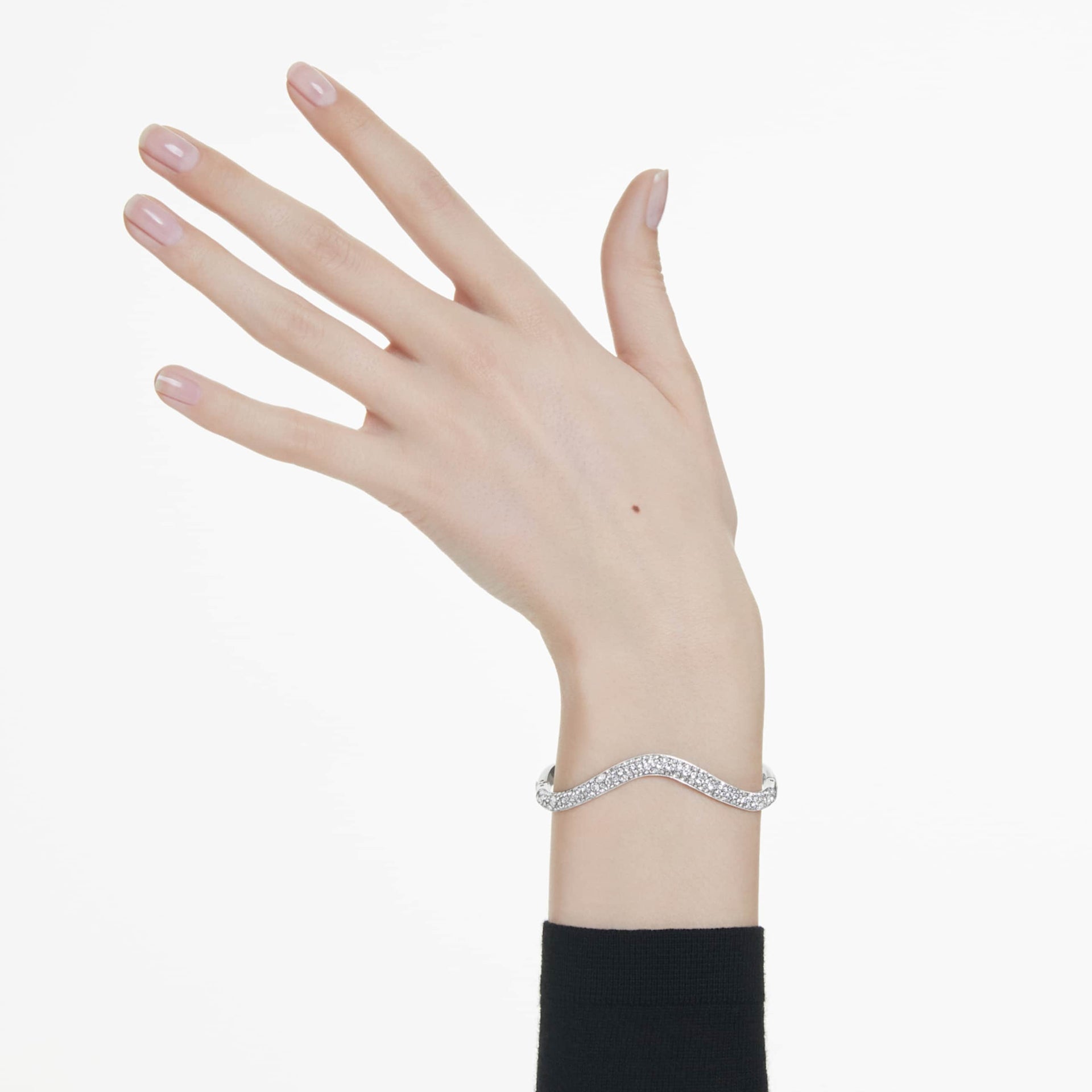 SUBLIMA BANGLE ROUND CUT WHITE RHODIUM PLATED