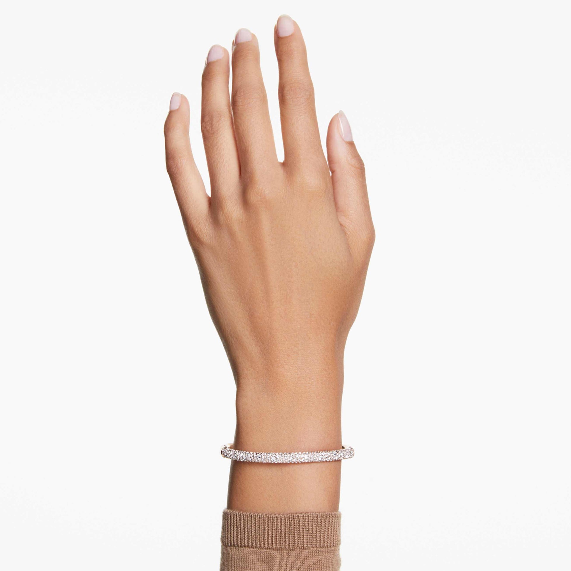 SUBLIMA BANGLE SNOW PAVE WHITE ROSE GOLD TONE PLATED